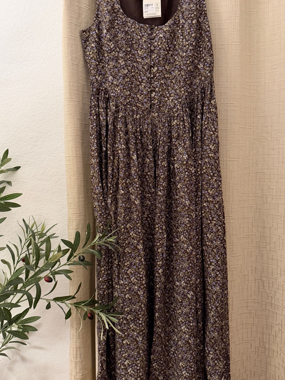 & Other Stories Brown Floral Maxi Dress
